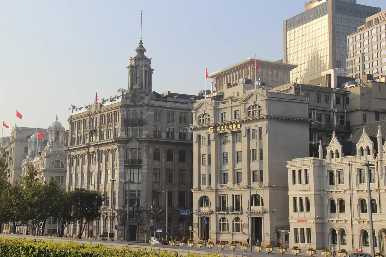 Historic waterfront buildings along Shanghai’s Bund